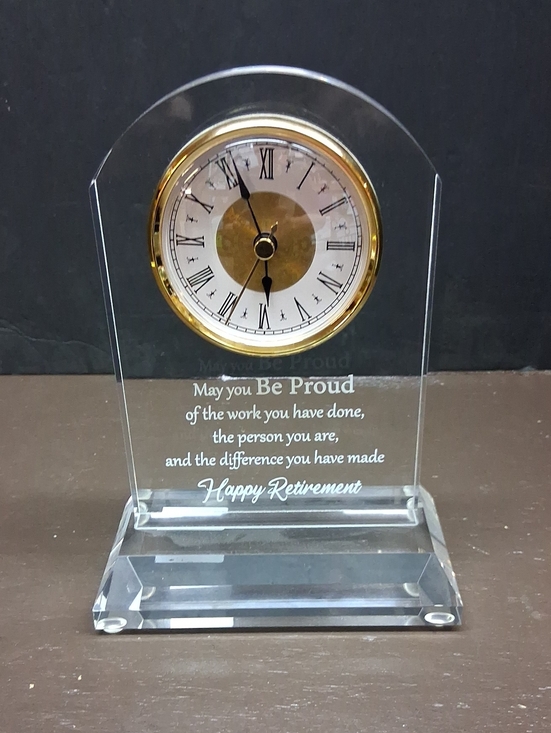 acrylic Other - Beautiful Retirement Acrylic Clock With Second Hand. Keeps perfect time.